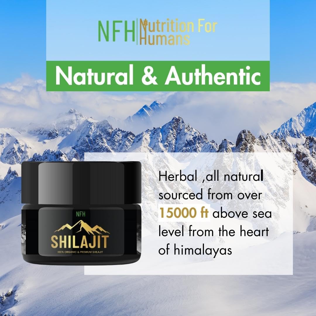NFH Pure Himalayan Shilajit Organic Resin Supplement | Boosts Vitality & Immunity | Gold Grade with Fulvic Acid & 85+ Trace Minerals | 5g