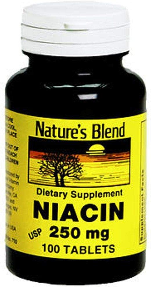 Niacin 250 mg Supplement - 100 Tablets - Nature's Blend