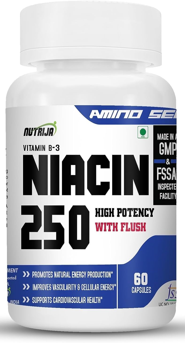 Niacin 250mg Vitamin B-3 Supplement - 60 Capsules