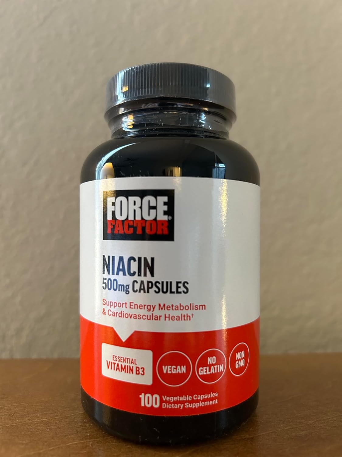 Niacin 500mg Heart-Health Supplement for Cellular Energy & Cardiovascular Health, Vegan Capsules