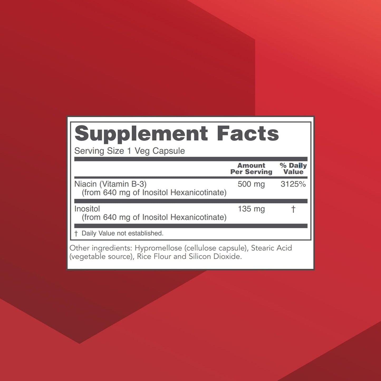 Niacin 500mg Supplement for Energy & Metabolism Support - No Flush Vitamin B3 - Vegan & Kosher - 90 Veg Capsules