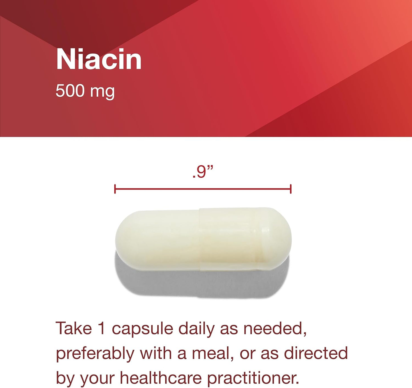 Niacin 500mg Supplement for Energy & Metabolism Support - No Flush Vitamin B3 - Vegan & Kosher - 90 Veg Capsules