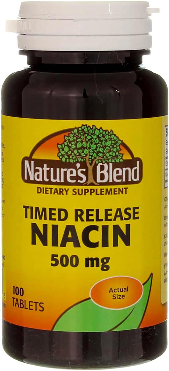 Niacin Timed Release 500 mg 100 Tablets by Nature's Blend