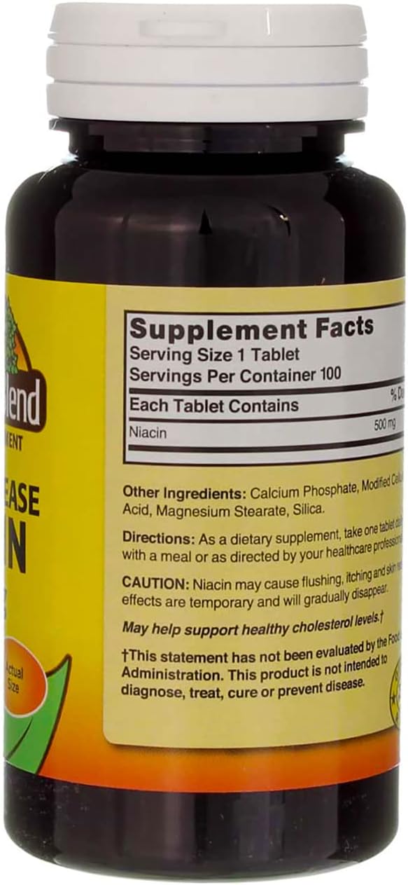 Niacin Timed Release 500 mg 100 Tablets by Nature's Blend