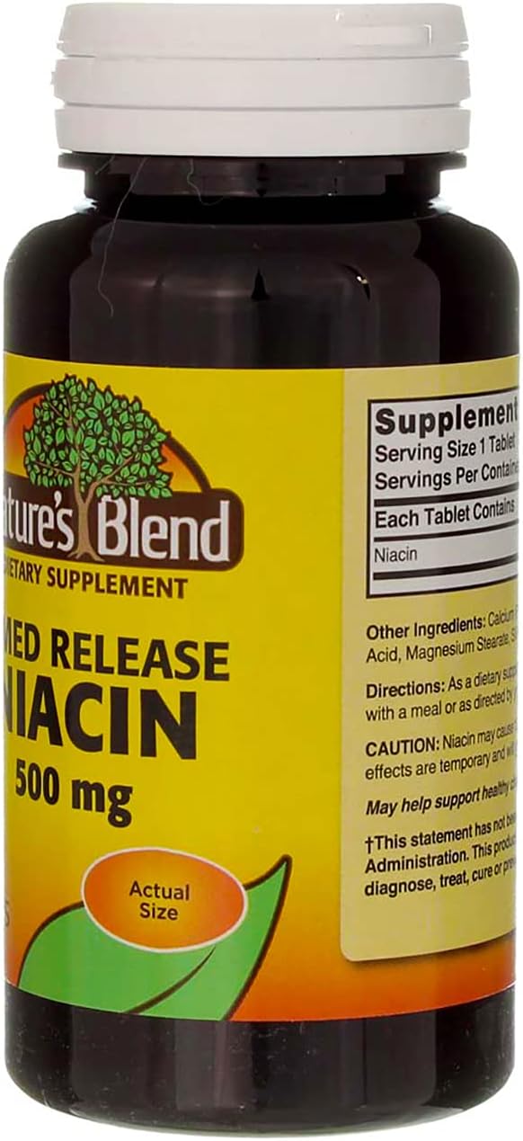 Niacin Timed Release 500 mg 100 Tablets by Nature's Blend