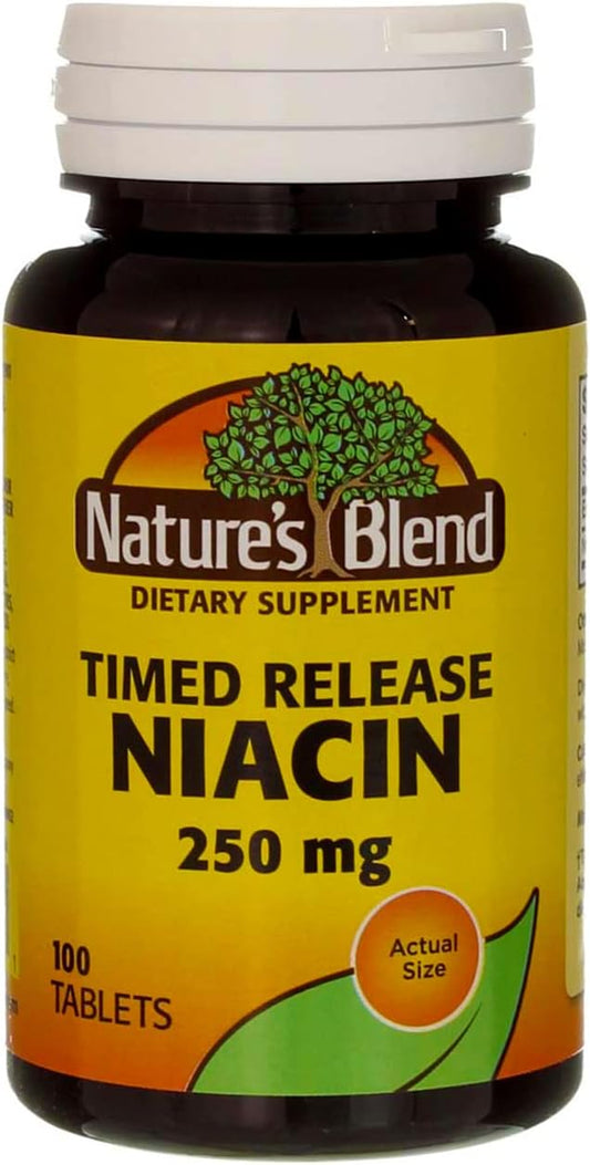 Niacin Timed Release Tablets 250 mg - 100 Count by Nature's Blend