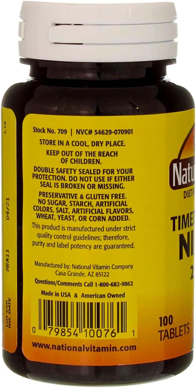 Niacin Timed Release Tablets 250 mg - 100 Count by Nature's Blend
