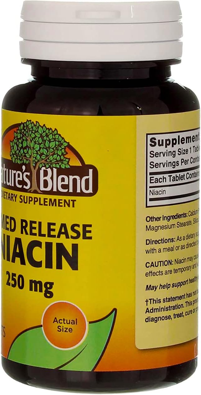 Niacin Timed Release Tablets 250 mg - 100 Count by Nature's Blend