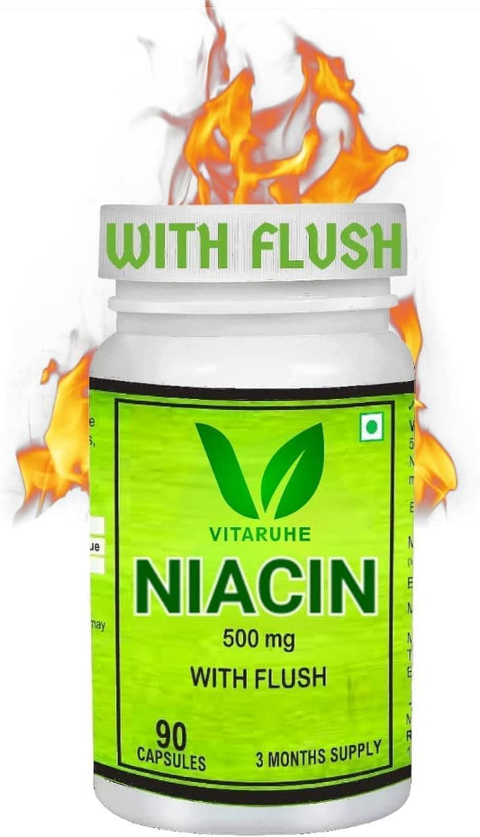 Niacin (Vitamin B3) Capsules - 90 Count, Flush-Free, Non-GMO, Gluten-Free