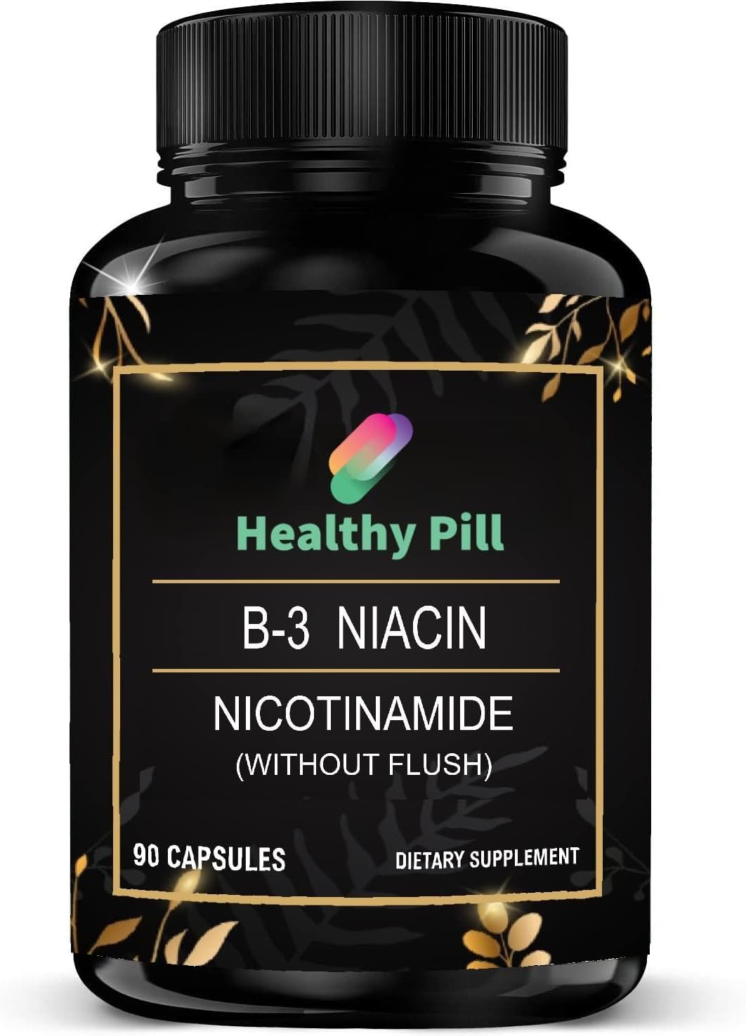 Niacin Vitamin B3 Capsules for Healthy Hair, Skin, Nails & Energy Support - Non-GMO, Vegetarian Supplement (90 ct)