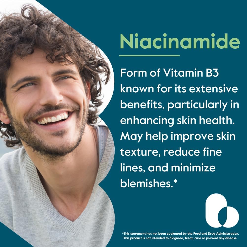 Niacinamide 500mg Capsules - 240 Vegetarian, Vegan & Gluten-Free - Non GMO Formula without Stearates