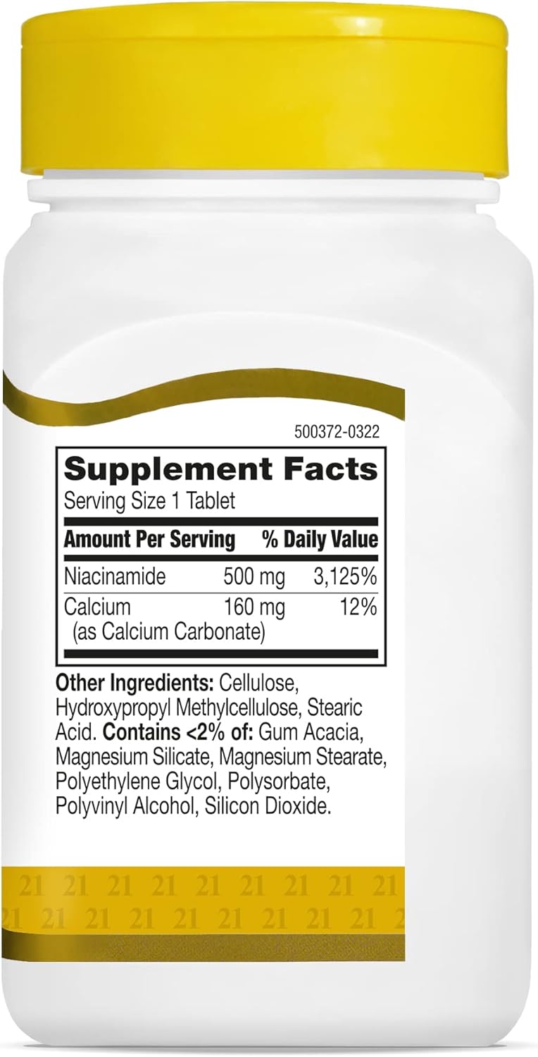 Niacinamide 500mg Extended Release Tablets for 21st Century, 220 Tablets