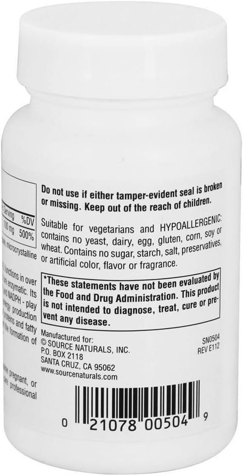 Niacinamide B-3 100mg for Metabolic Support - 250 Tablets by Source Naturals
