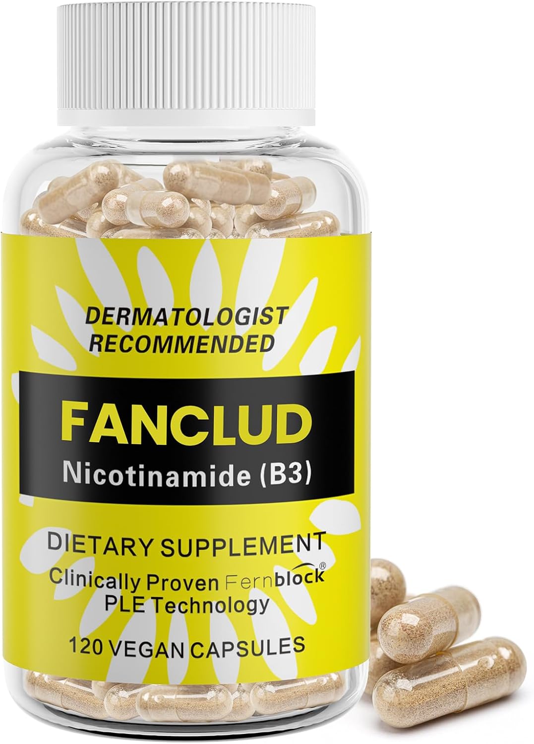 Nicotinamide Supplement B3 500 mg - 120 Capsules for Health and Wellness