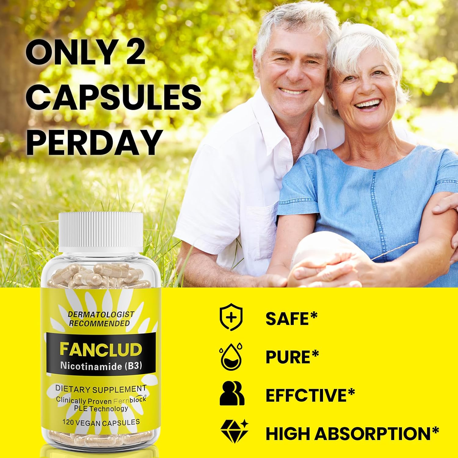 Nicotinamide Supplement B3 500 mg - 120 Capsules for Health and Wellness