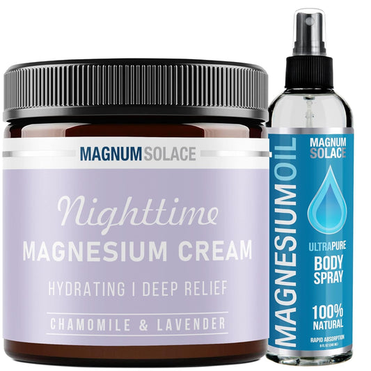 Nighttime Magnesium Cream and Oil Bundle - Magnum Solace, 2 Pack