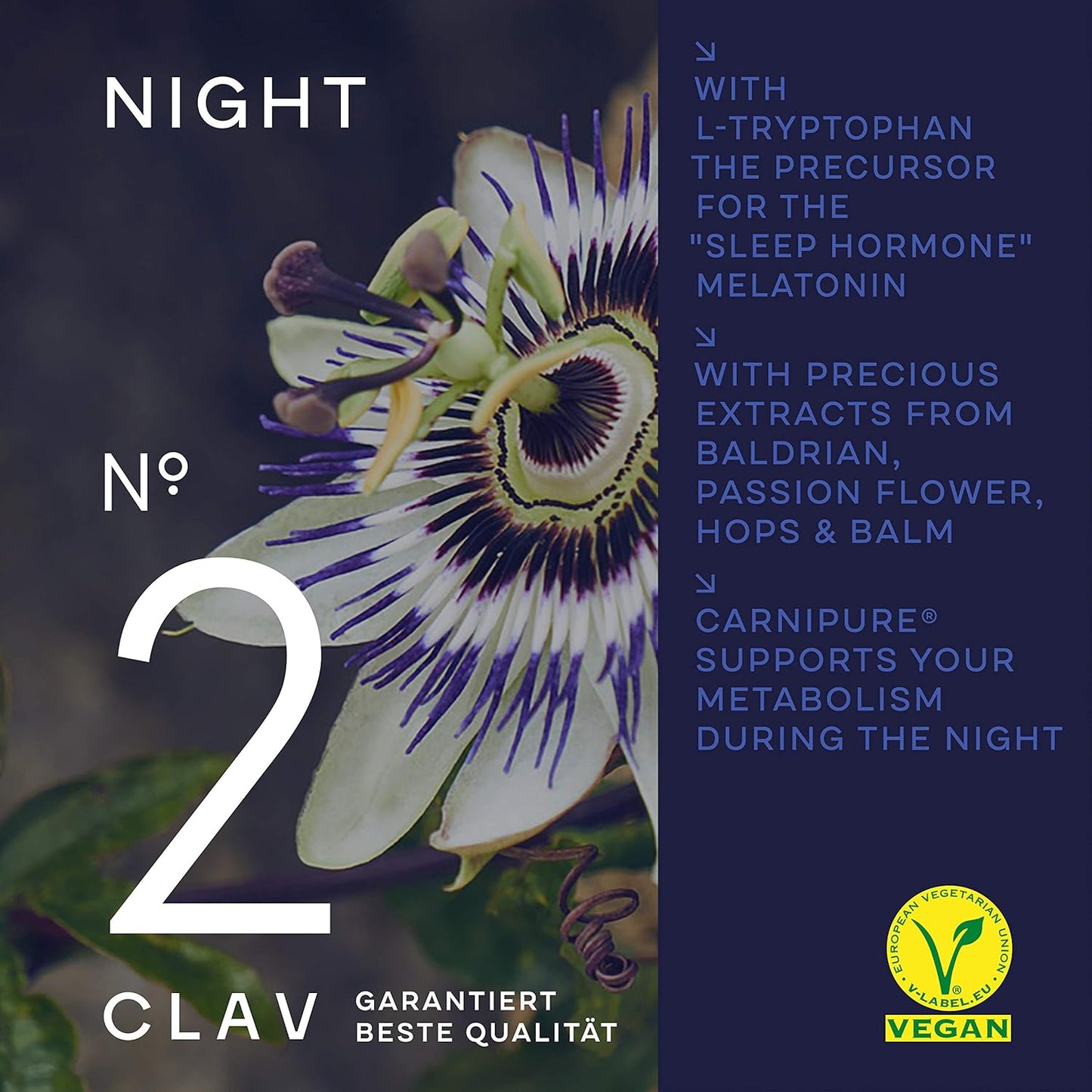 Nighttime Sleep Aid Supplement with L-Tryptophan, Valerian, and Passionflower - 60 Vegan Capsules for Men and Women