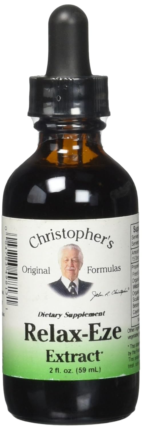 Nike Relax-Eze Herbal Extract by Dr. Christopher - 2 oz Liquid Supplement for Relaxation and Stress Relief