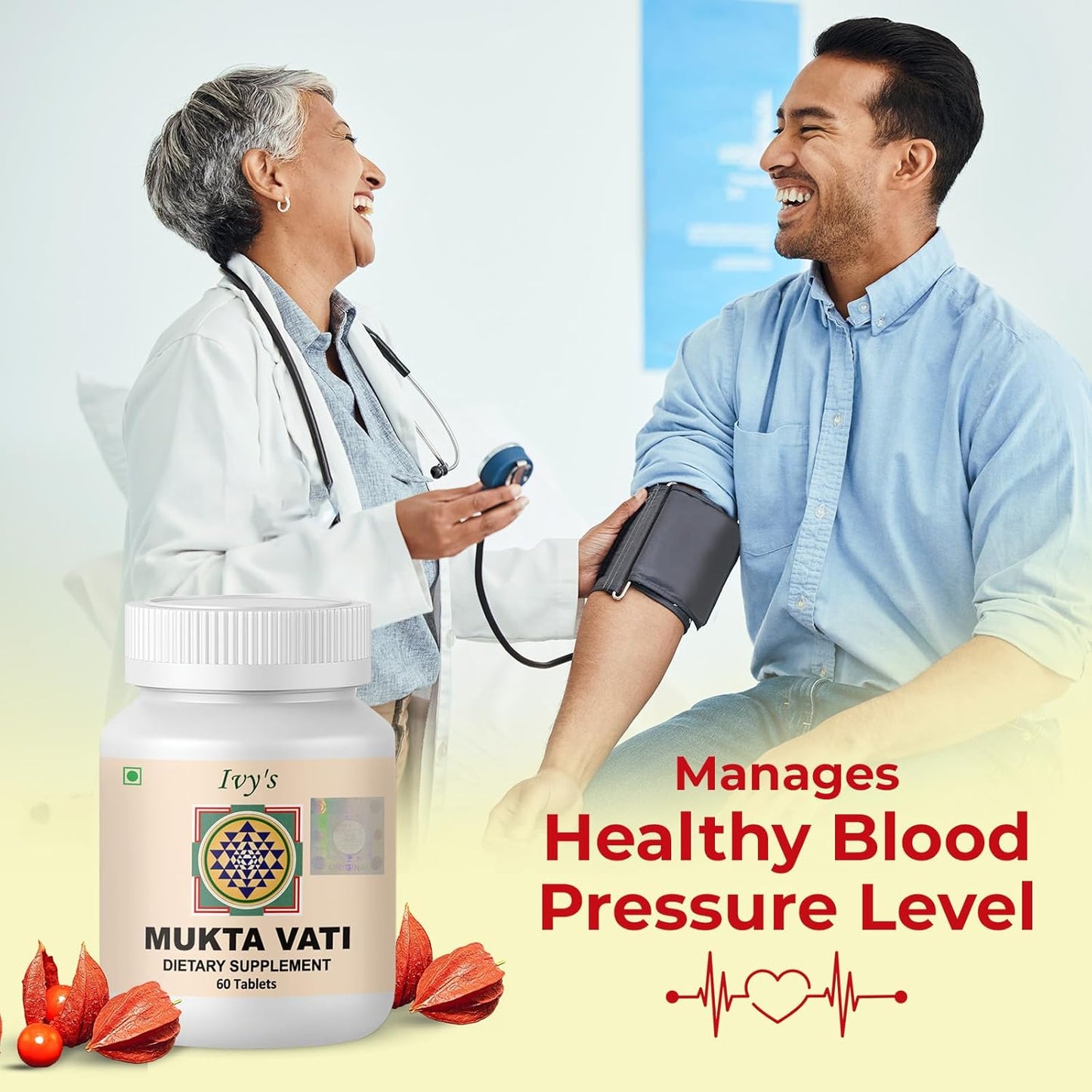 Nirogam Ivy's Mukta Vati Natural Heart Care Supplement - 60 Pills for Healthy Heart & Blood Pressure Support