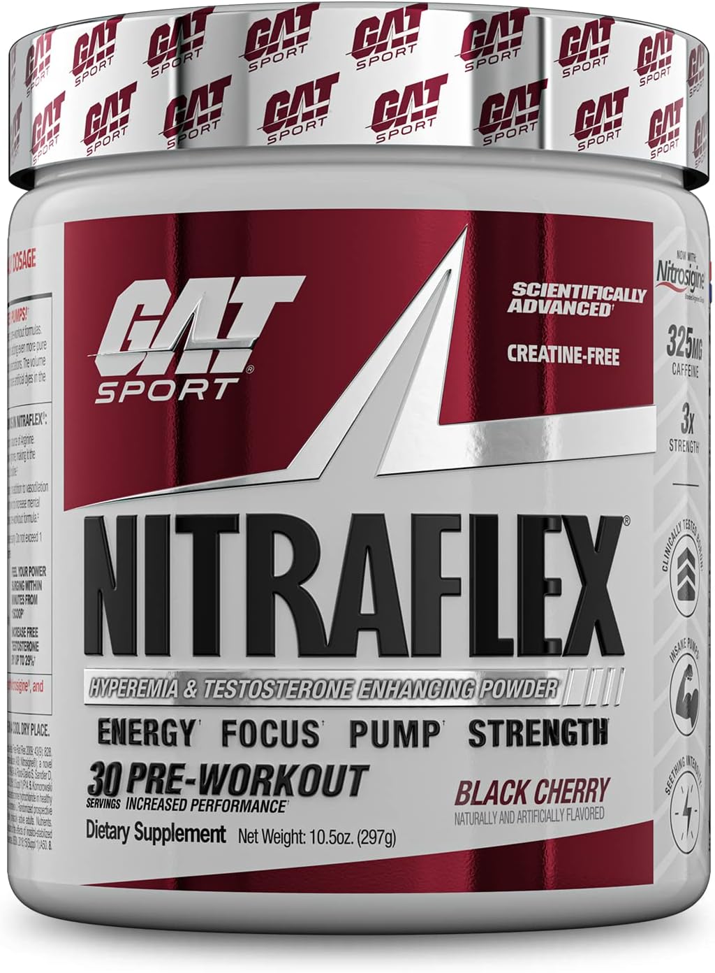 Nitraflex Advanced Pre-Workout Powder - Enhances Blood Flow, Strength, and Energy - Black Cherry Flavor - 30 Servings