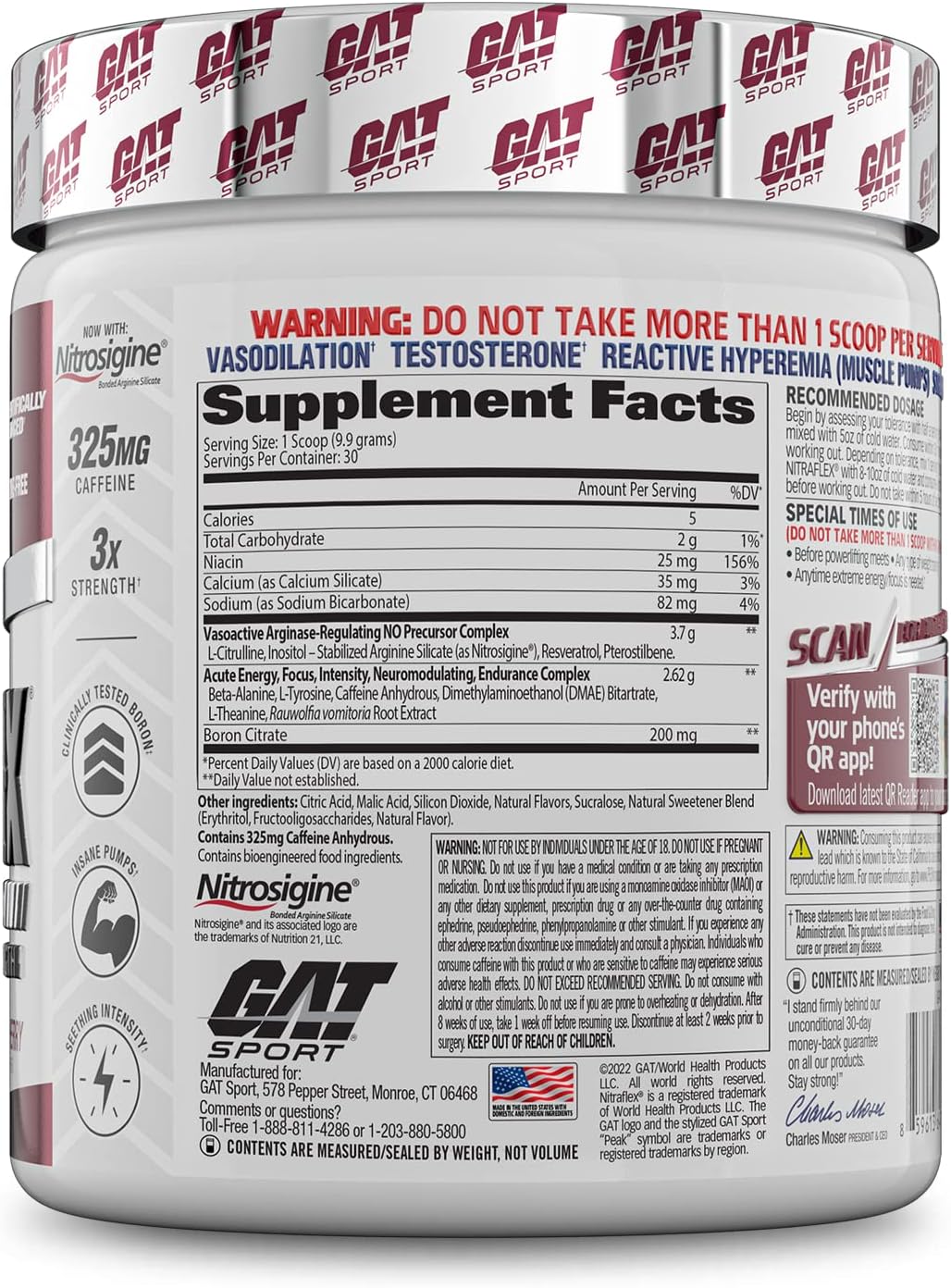 Nitraflex Advanced Pre-Workout Powder - Enhances Blood Flow, Strength, and Energy - Black Cherry Flavor - 30 Servings