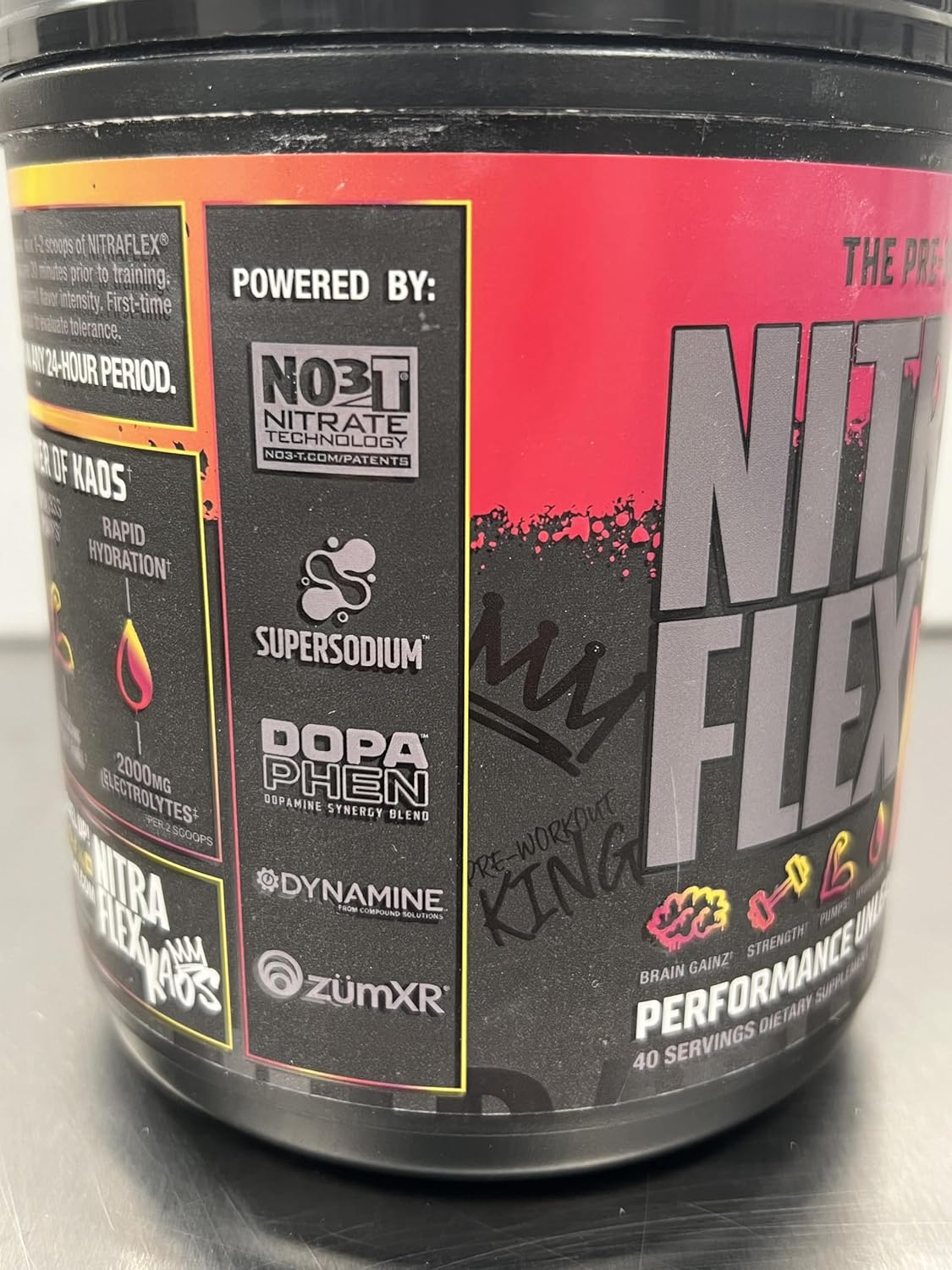 Nitraflex KAOS Berry Lemonade Pre-Workout Powder by GAT SPORT - Energizing Blend for Enhanced Performance