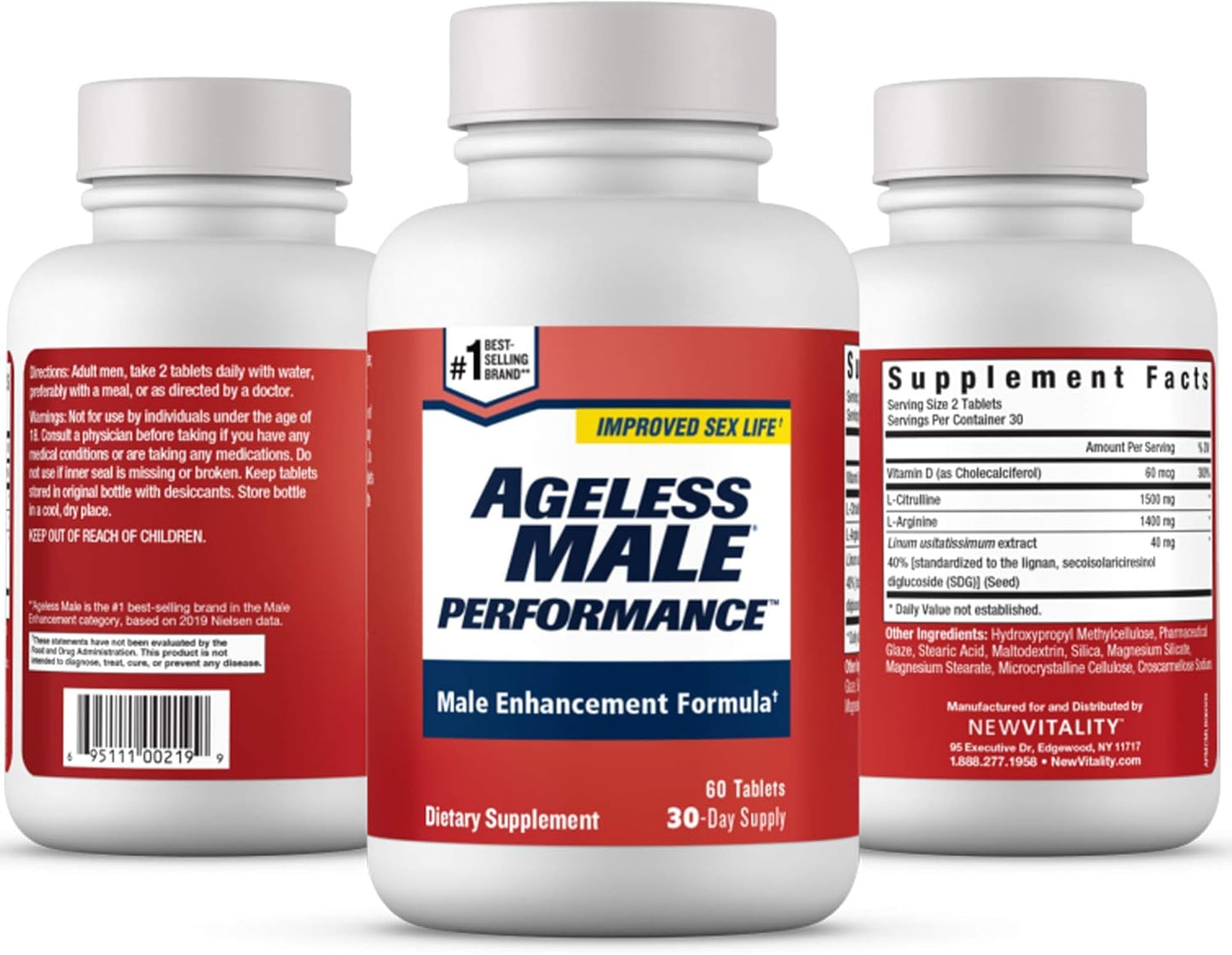 Nitric Oxide Booster for Men - Improve Blood Flow, Energy, Drive, and Stamina with Ageless Male Performance Supplement