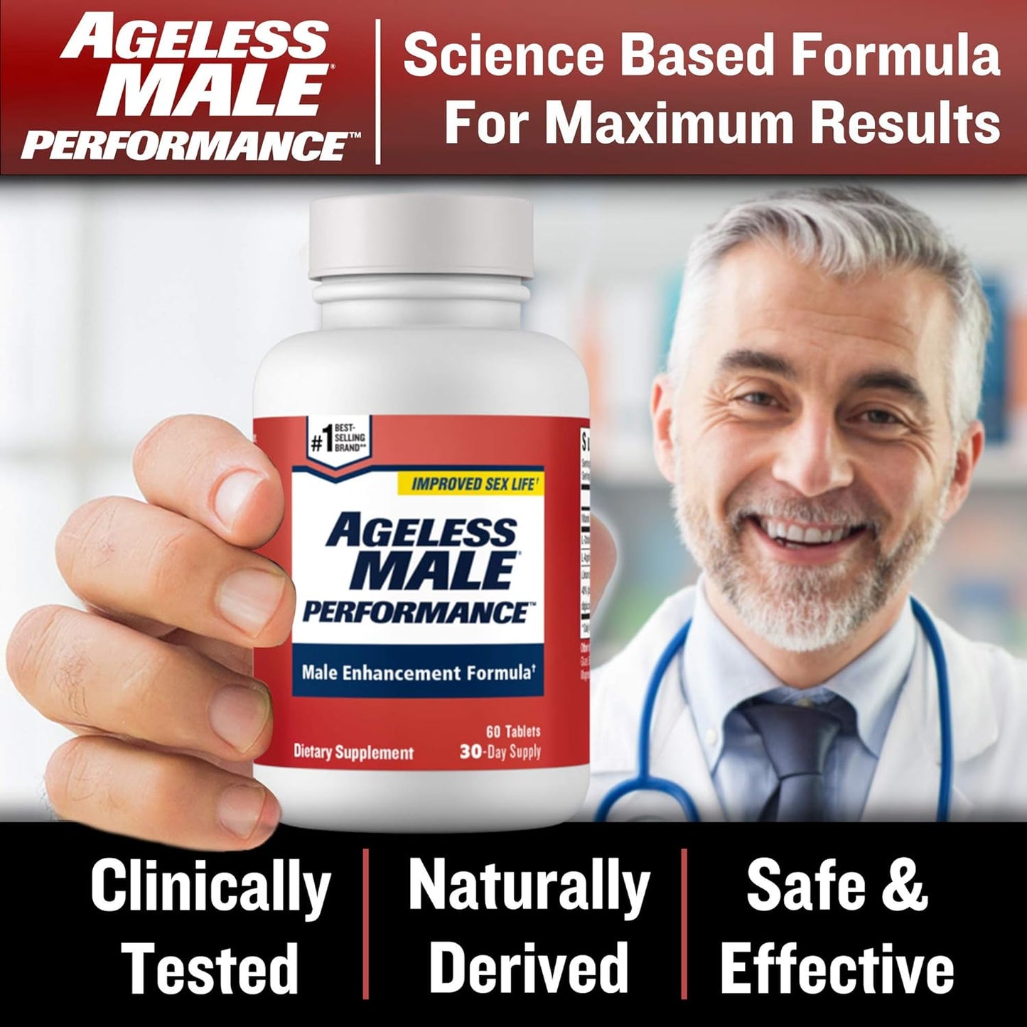 Nitric Oxide Booster for Men - Improve Blood Flow, Energy, Drive, and Stamina with Ageless Male Performance Supplement