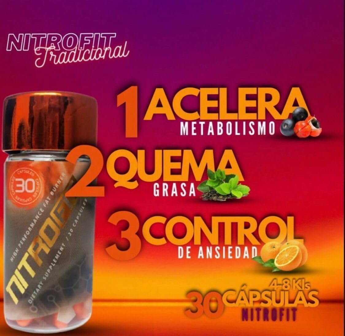 NITROFIT: 100% Natural High Performance Weight Loss Aid with Appetite Suppressant & Energy Boosting Benefits