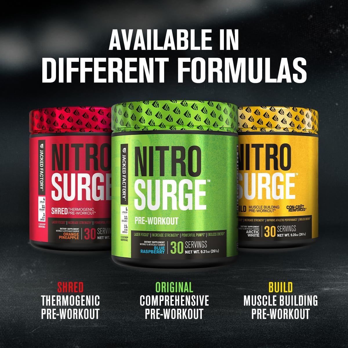NITROSURGE Pre Workout Supplement - Boost Energy, Enhance Strength, Improve Focus, Increase Pumps - NO Booster & Powerful Energy Powder - 30 Servings, Arctic White - BoostGo Australia