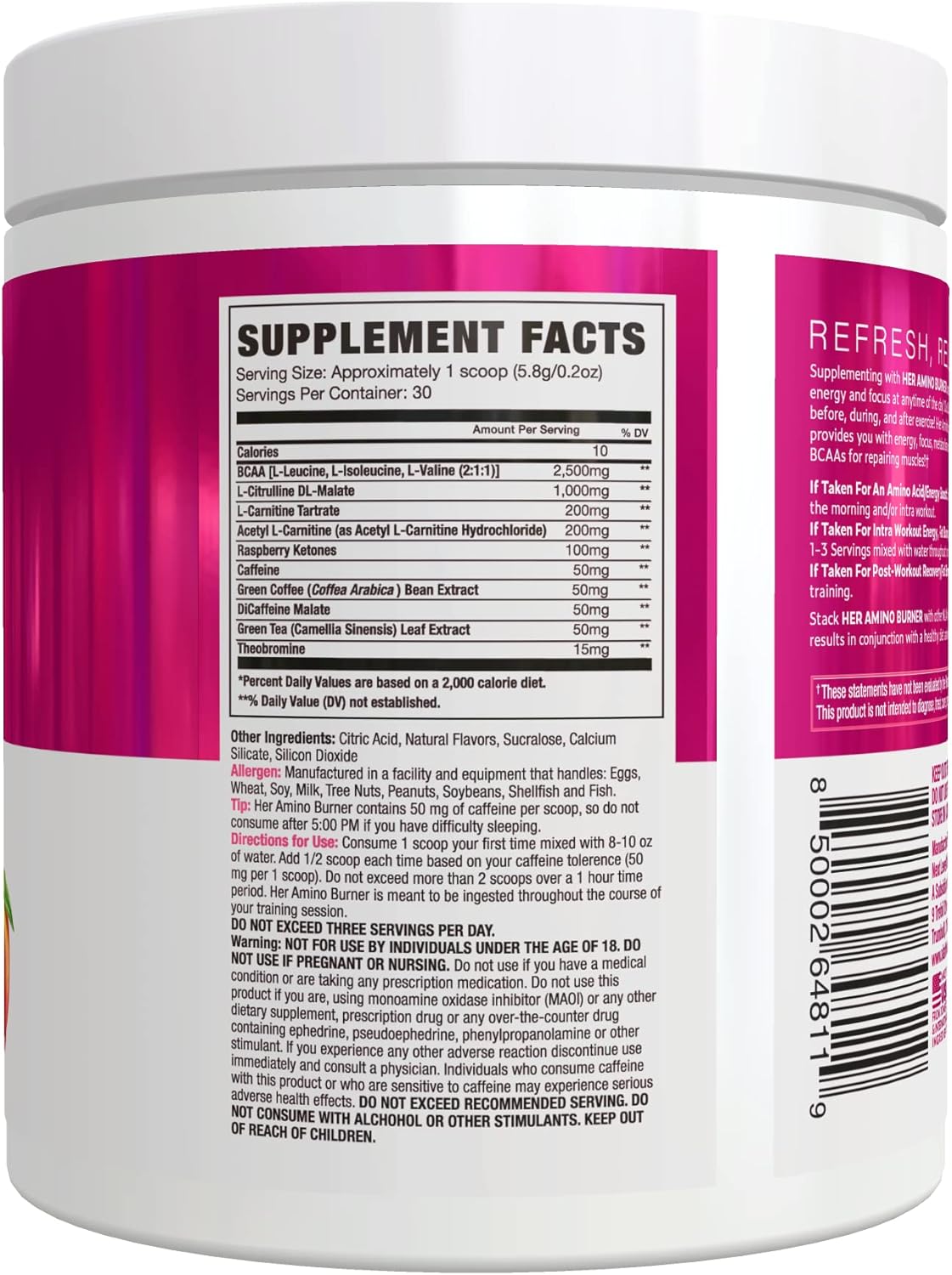 NLA for Her Thermogenic Amino Women's Workout Booster - Mango Passion Flavor, 30 Servings - BCAA, Caffeine, Electrolytes - Vegan, Sugar Free - Maximize Your Energy and Performance