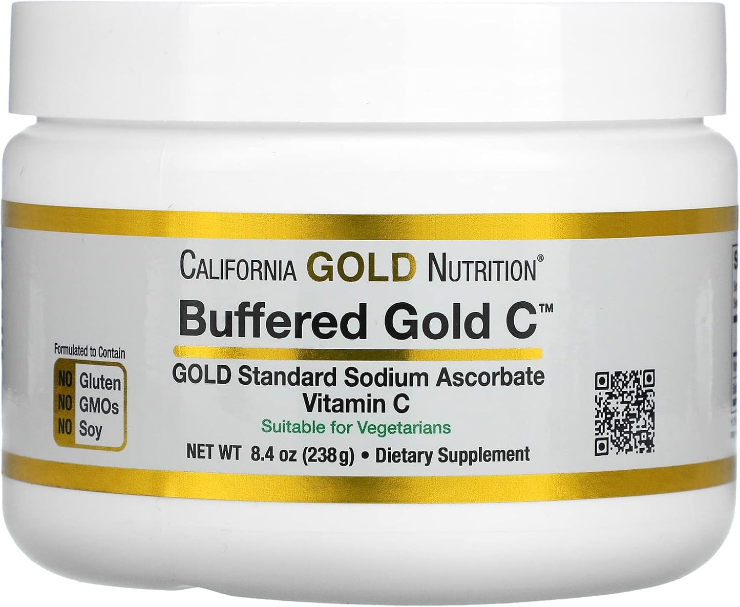 Non-Acidic Buffered Vitamin C Powder, USP Grade Sodium Ascorbate, Vegan, 8.40 oz - 2 Pack