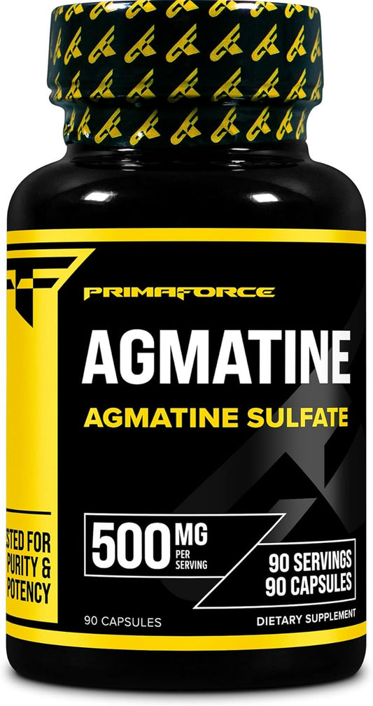 Non-GMO Agmatine Sulfate 500mg Capsules - 90 Count, Gluten Free Supplement by Primaforce - BoostGo Australia