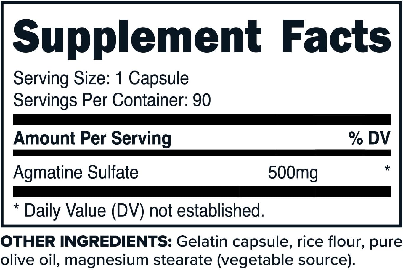 Non-GMO Agmatine Sulfate 500mg Capsules - 90 Count, Gluten Free Supplement by Primaforce - BoostGo Australia