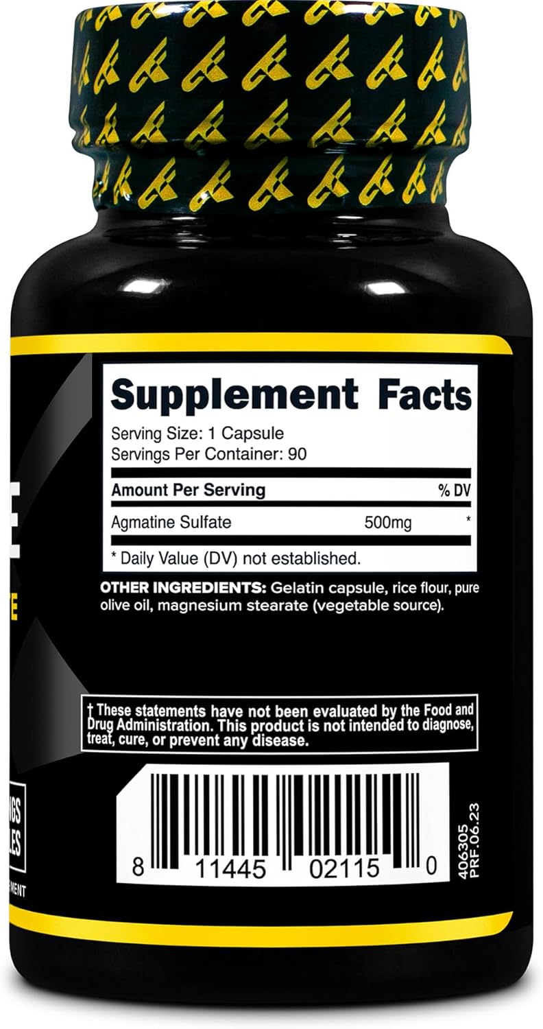 Non-GMO Agmatine Sulfate 500mg Capsules - 90 Count, Gluten Free Supplement by Primaforce - BoostGo Australia