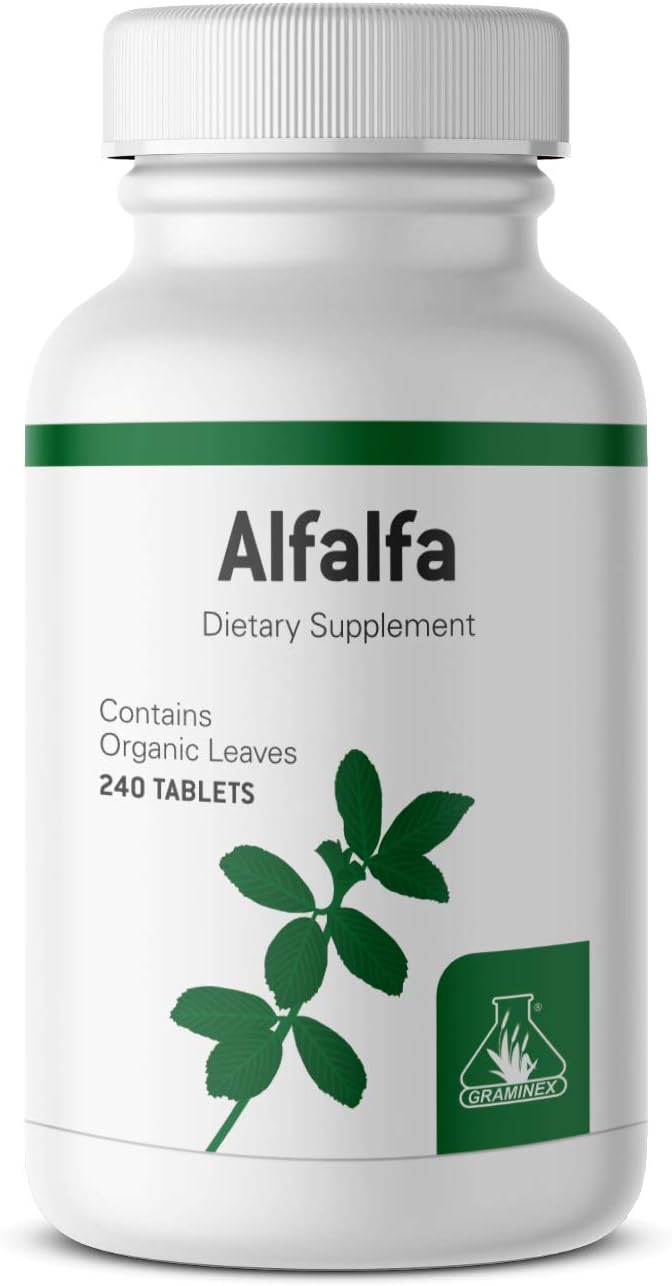 Non-GMO Alfalfa Tablets with Vitamins, Minerals, and Amino Acids - 240 Tablets