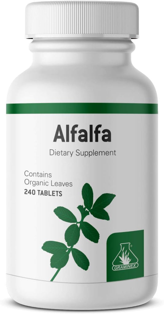 Non-GMO Alfalfa Tablets with Vitamins, Minerals, and Amino Acids - 240 Tablets