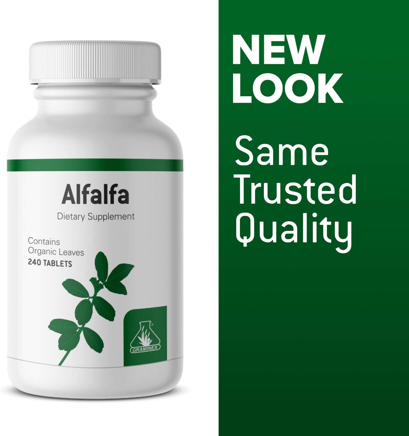 Non-GMO Alfalfa Tablets with Vitamins, Minerals, and Amino Acids - 240 Tablets