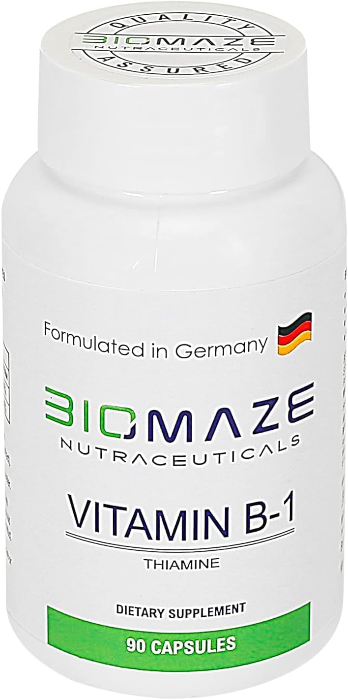 Non-GMO and Gluten Free Thiamin Supplement - 90 Capsules for Optimal Health