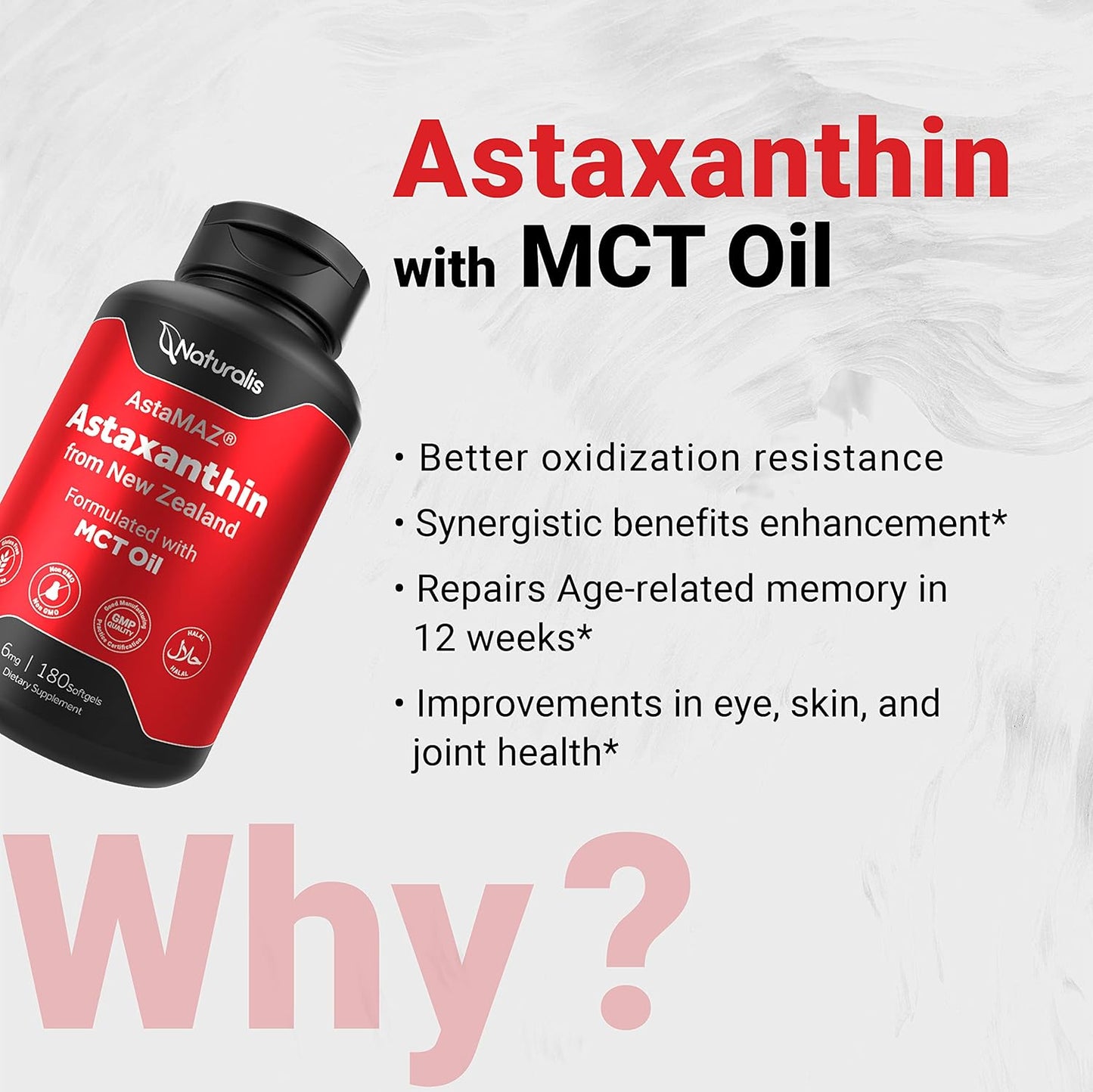 Non-GMO Astaxanthin Supplements from Sustainable New Zealand Microalgae - 180 Mini-Softgels