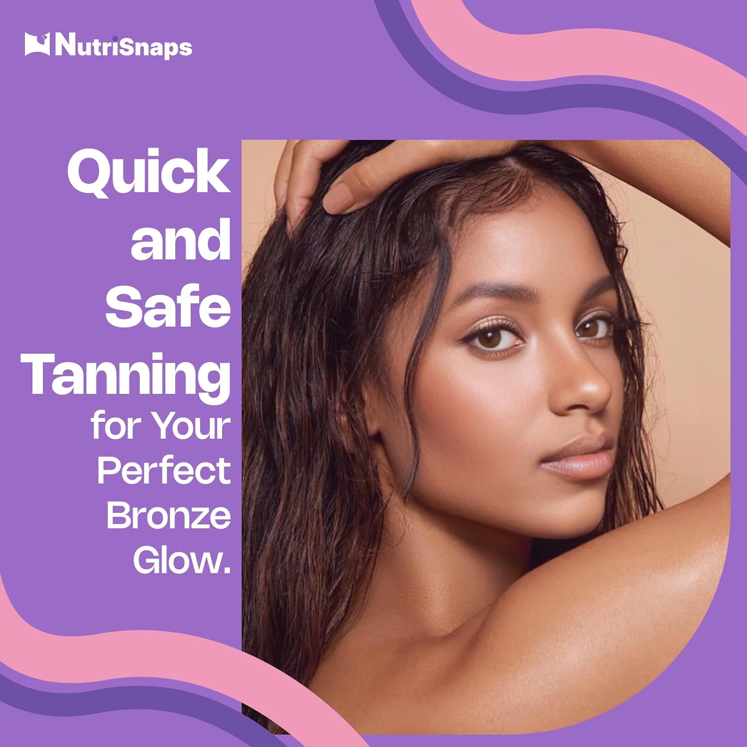 Non-GMO Blueberry Flavored Nutrisnaps Tanning Gummies for Skin Health and Pigmentation - 60 Gummies for Adults Women and Men