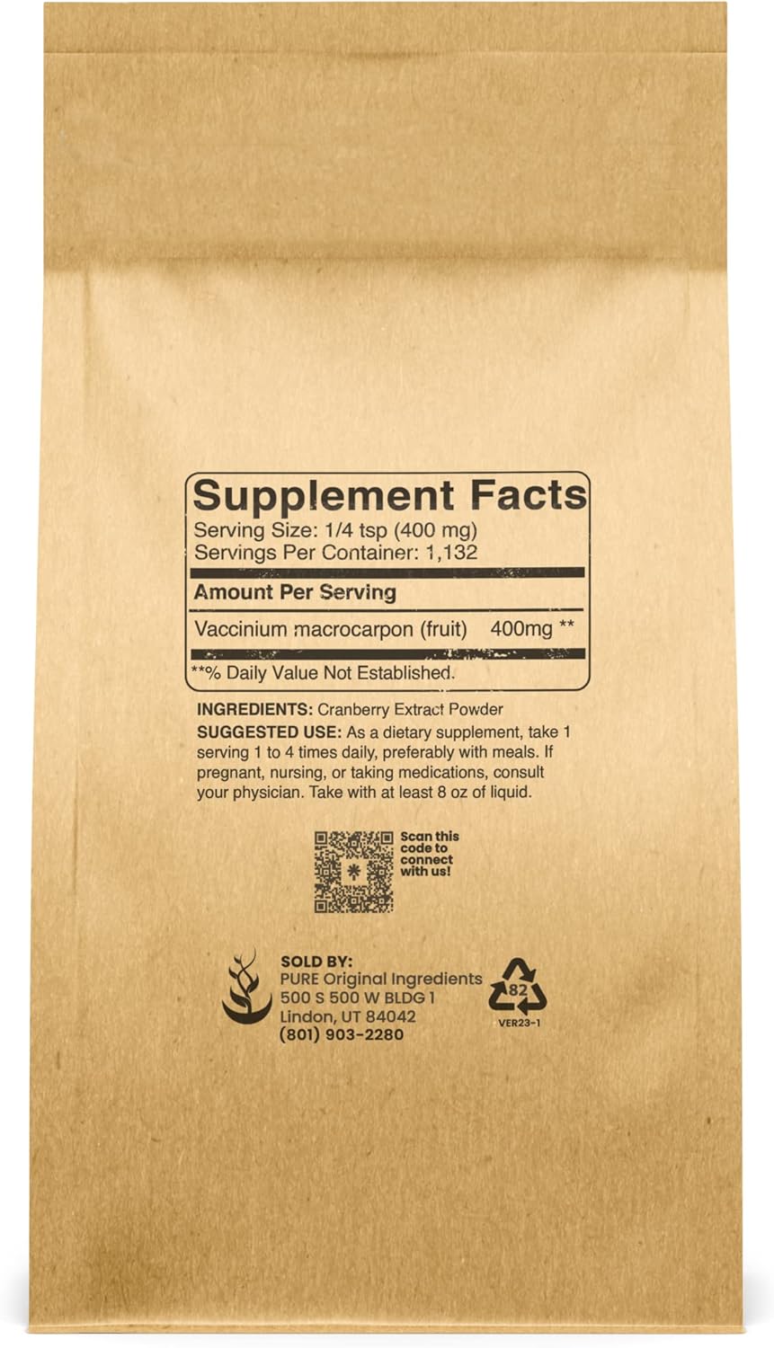 Non-GMO Cranberry Extract Herbal Supplement with Pure Original Ingredients