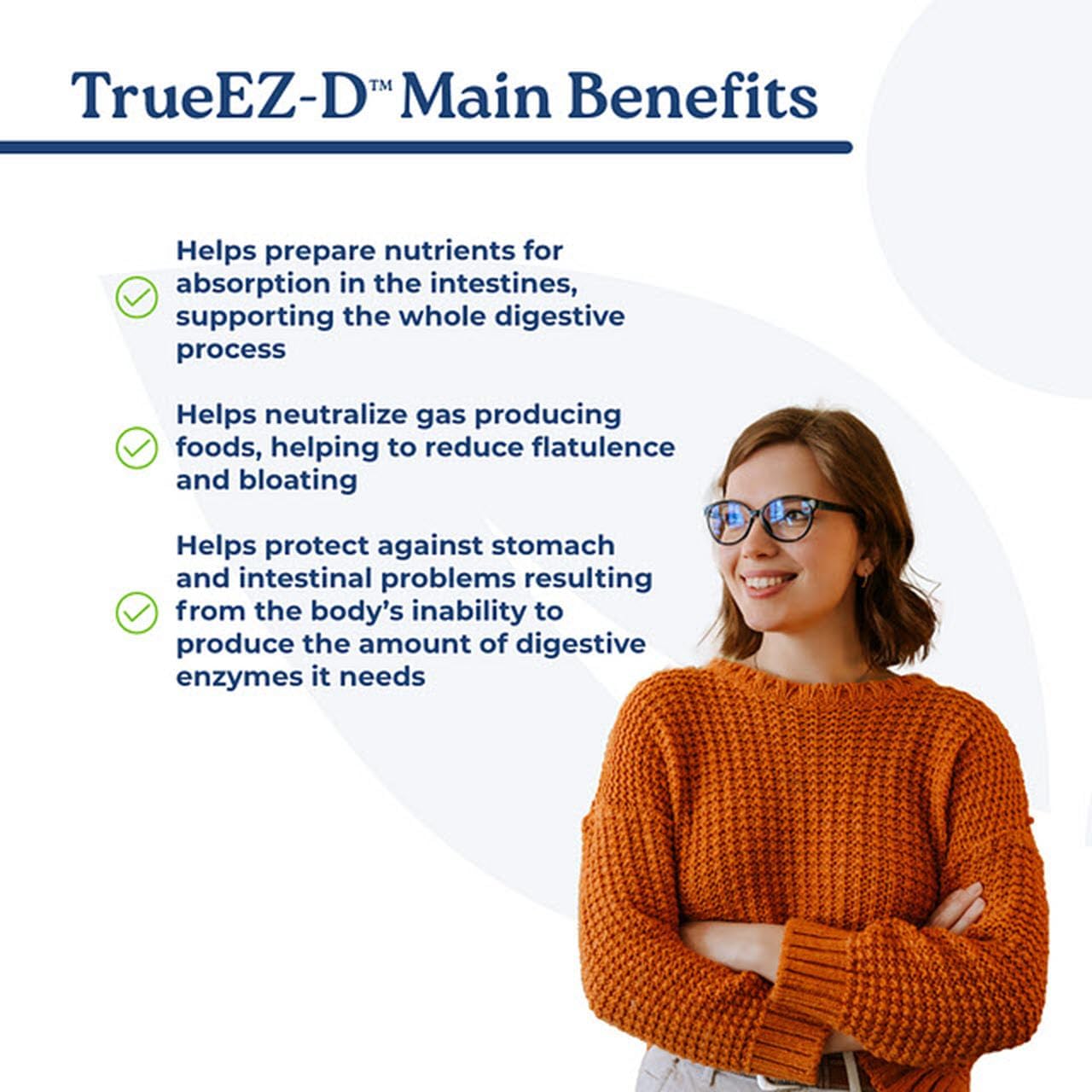 Non-GMO Digestive Enzyme Complex Supplement for Bloating Relief (90 Veggie Capsules) - NatureCity True-EZ-D Super Enzymes for Men and Women