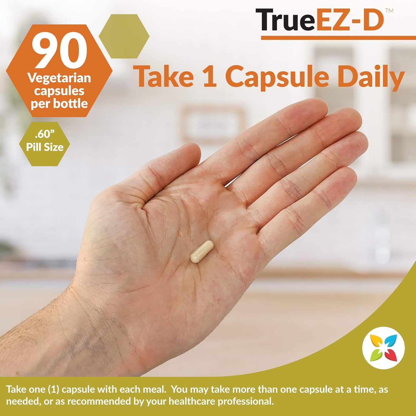 Non-GMO Digestive Enzyme Complex Supplement for Bloating Relief (90 Veggie Capsules) - NatureCity True-EZ-D Super Enzymes for Men and Women