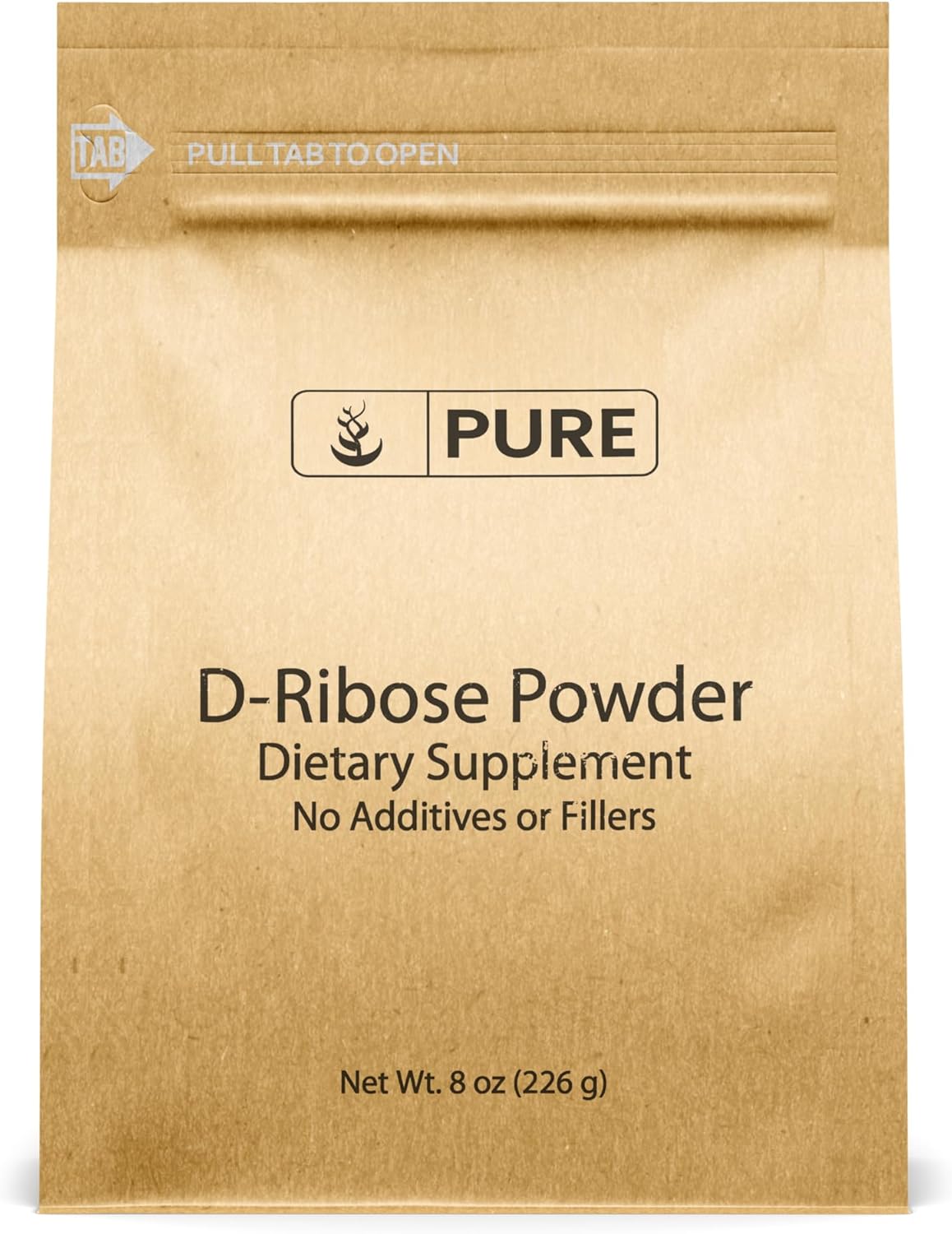 Non-GMO Gluten-Free D-Ribose Nutritional Supplement with Pure Original Ingredients in Unflavored 8oz Bottle