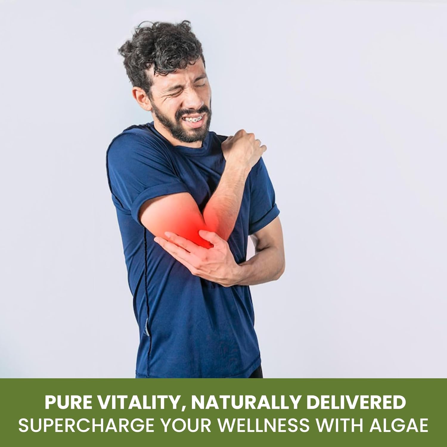 Non-GMO Green Organic Supplements with Algae, Fucoidan, Kelp, Chlorella, Spirulina - 90 VCaps, High Absorbable, Gluten-Free - Single Pack