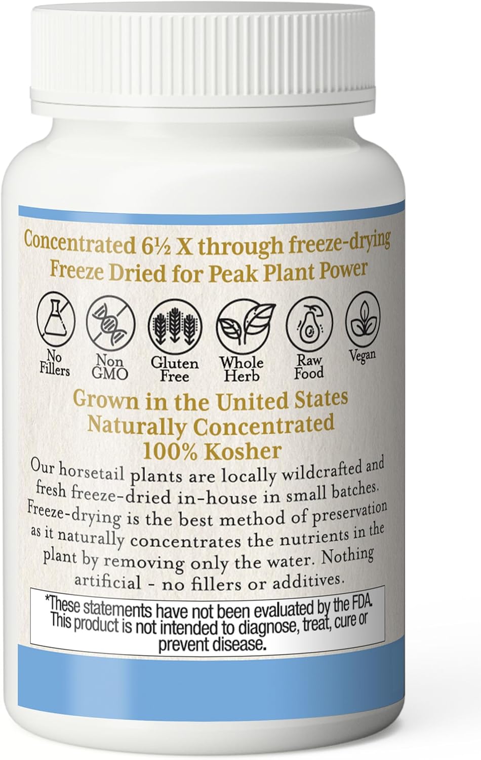 Non-GMO Horsetail Supplement Capsules - 90 CT (375 mg) | Raw Fresh Freeze-Dried Formula by ECLECTIC INSTITUTE