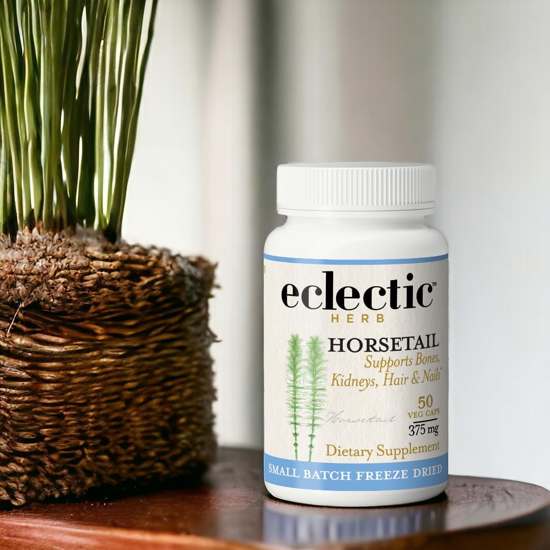 Non-GMO Horsetail Supplement Capsules - 90 CT (375 mg) | Raw Fresh Freeze-Dried Formula by ECLECTIC INSTITUTE
