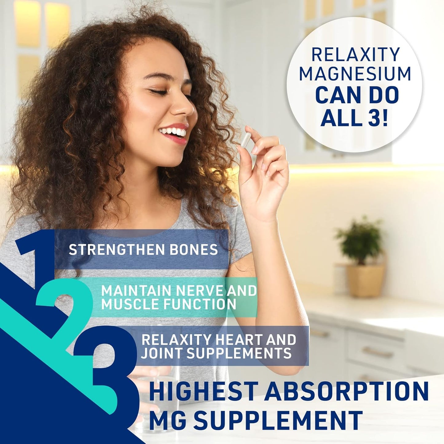 Non-GMO Magnesium Glycinate Supplement for Relaxation, Sleep, and Joint Support - 120 Vegetarian Capsules