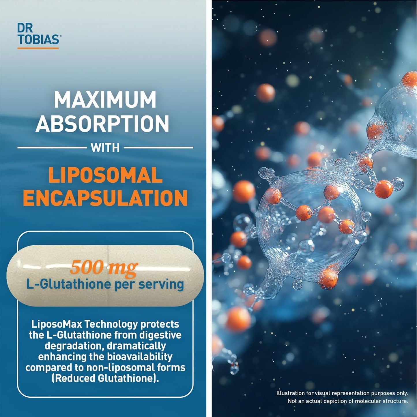 Non-GMO Omega 3 Fish Oil and Liposomal Glutathione for Immune Support, Skin Health, and Nutrient Absorption by Dr. Tobias